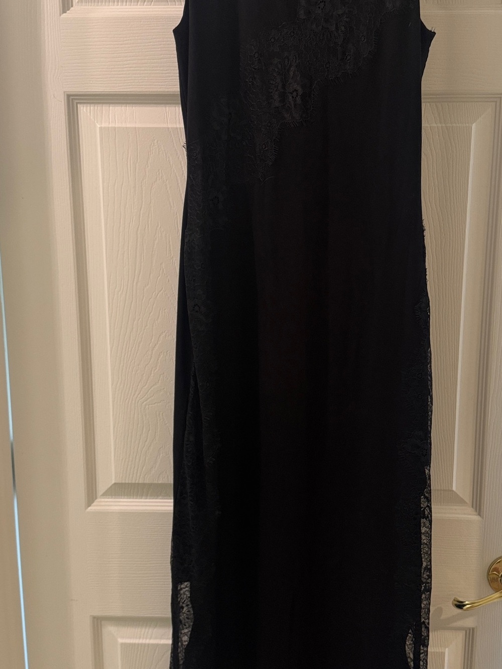 Express Black Sleeveless Lace-Trim Maxi Dress, Style07831446  Size Medium - Picture 6 of 7